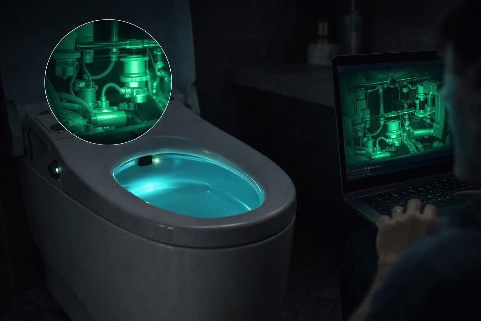 Built‑in night‑vision camera for diagnostics